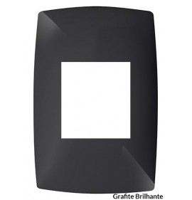 Placa para 2 Módulos Juntos Horizontal 4x2 Com Suporte - (HOME PRETO GRAFITE)